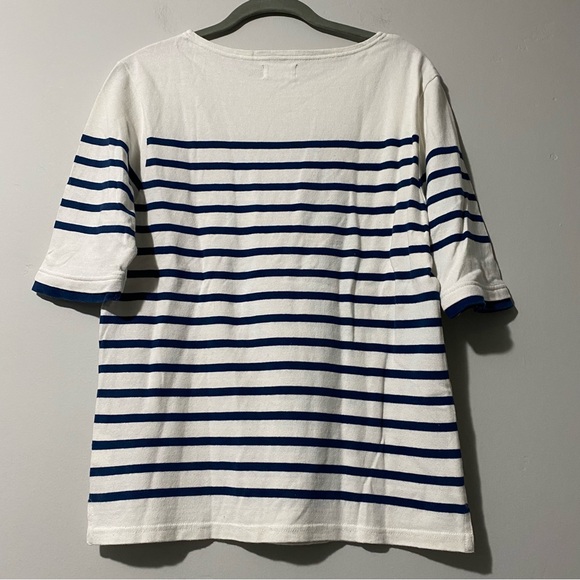 Journal Standard men's white/blue border T-shirt, Japan size M (US S) - Picture 2 of 7